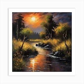 Sunset In The Forest 3 Art Print