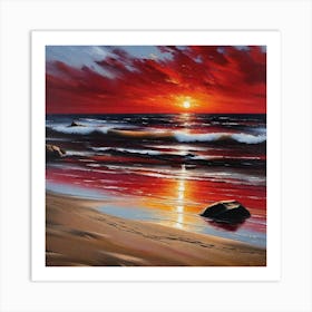 Sunset On The Beach 486 Art Print