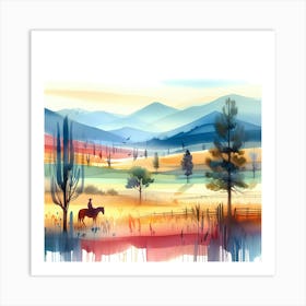 Watercolor Landscape Painting 67 Art Print