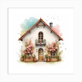 Watercolor House 1 Art Print