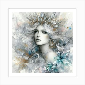 Girl With A Crown Art Print