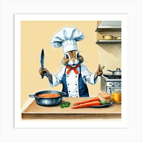 Chef Rabbit 11 Art Print