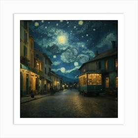 Starry Night Street Art Print