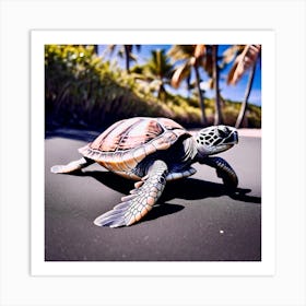 Turtle On The Beach 5 Art Print