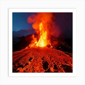 Firefly Dynamic Eruption Of Molten Lava With Fiery Colors 56128 (2) Art Print