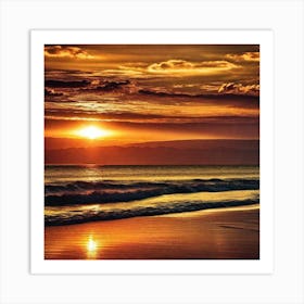 Sunset On The Beach 391 Art Print