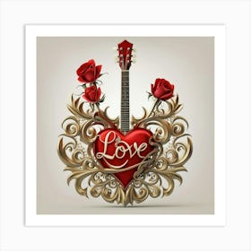 Love Guitar Art Print