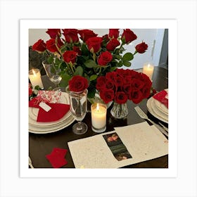 Valentine'S Day Table Setting 8 Art Print