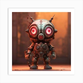 Robot With Red Eyes 1 Art Print