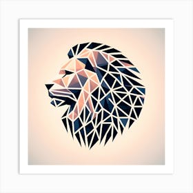 Geometric Lion Head Art Print