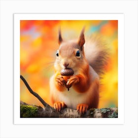 Squirrel Eating Acorn 2 Art Print