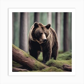 Brown Bear In The Forest 3 Art Print