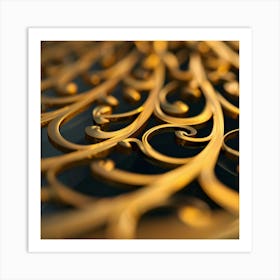 Gold Ornate Pattern Art Print