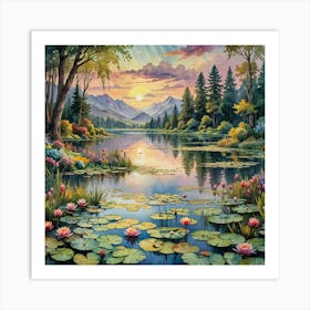 Lily Pond 1 Art Print