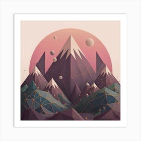 Abstract Mountain Landscape Art Print