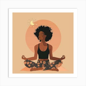 Afro-American Woman Meditating Art Print