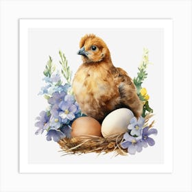 Chick In A Nest Art Print