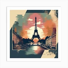 Paris Sunset Art Print