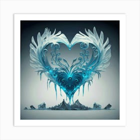 Heart silhouette in the shape of a melting ice sculpture 2 Art Print