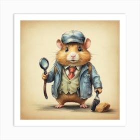 Detective Hamster Art Print