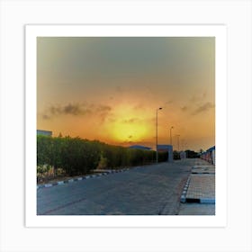 Sunset In A City Art Print