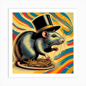 Rat In Top Hat Art Print