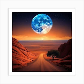 Full Moon In The Desert 1 Art Print