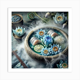 A Beautifully Plated Dish Called Blue Lotus Cevich Art Print