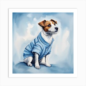 Jack Russell Terrier Wearing Clothes Art Print