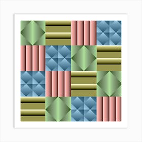 Patchwork Tile Pattern Mosaic Art Print