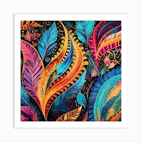 Colorful Feathers 8 Art Print