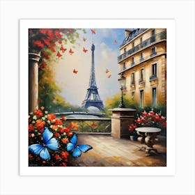 Paris With Butterflies 80 Art Print