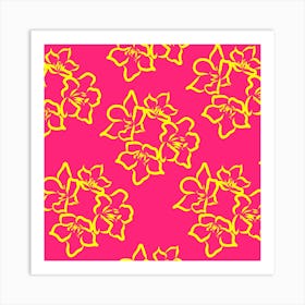 Neon Flowers Art Print