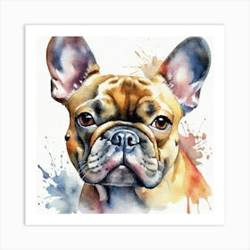 French Bulldog Watercolor Painting Art Print