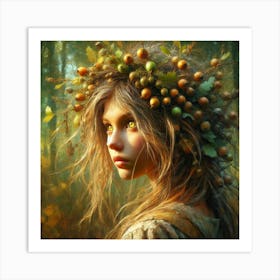 Girl In The Forest 4 Art Print