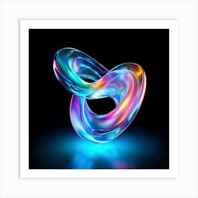 3d Light Colors Holographic Abstract Future Movement Shapes Dynamic Vibrant Flowing Lumi (10) Art Print