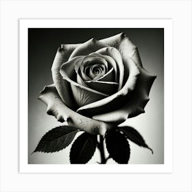 Leonardo Lightning Black And White Rose Art 3 Art Print