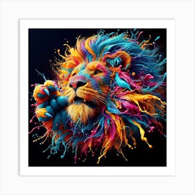 Colorful Lion 1 Art Print