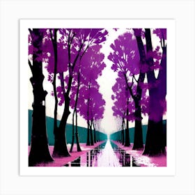 Purple Road Art Print