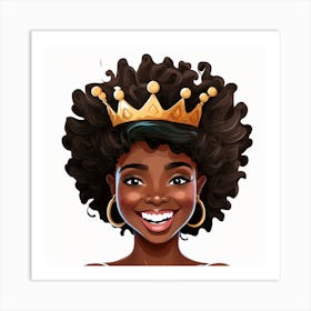 Afro Girl With Crown 1 Art Print