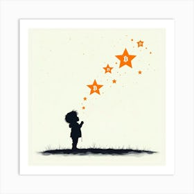 Bitcoin Child Staring At Stars Art Print