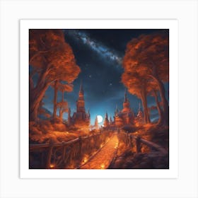 The Stars Twinkle Above You As You Journey Through The Orange Kingdom S Enchanting Night Skies, Ultr Art Print