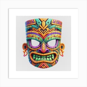 Watercolor Festival Tiki Mask 9 Art Print