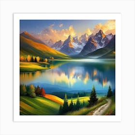 Mountain Landscape Painting 5 Art Print