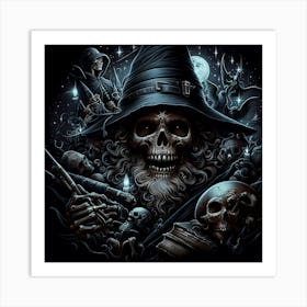 Skeleton Witch Art Print