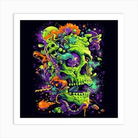 Psychedelic Skull 13 Art Print