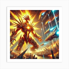 A Depiction Of Solaris The Flame Titan, A Colossal Art Print