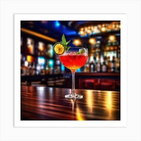 Cocktail In A Bar Art Print