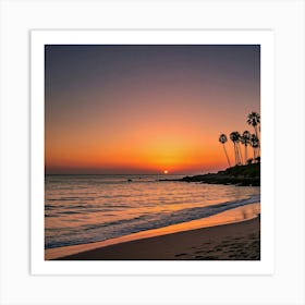 Sunset At The Beach Art Print