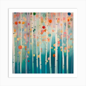 Silver Birch Forest Art Print